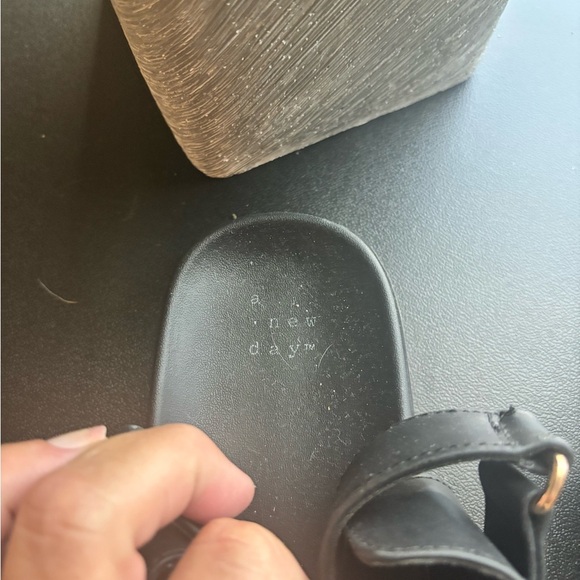 Women’s A New Day Black Sandals – Double Strap with Buckle – Size 8 - Picture 5 of 6